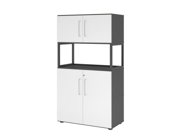 Armoire combinée Hammerbacher, 4OH, graphite/blanc, VFW48K5RG/G/W/BS