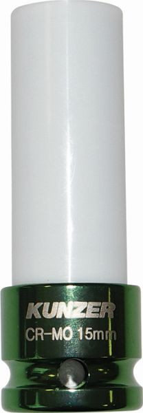 Kunzer Insert pour écrou de roue à percussion 1/2", 15 mm, longueur 85 mm (vert foncé), 812RK15