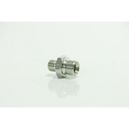 ELMAG HD raccord double 'acier galvanisé', AG 1/4" x AG 3/8", jusqu'à 400 bar, avec cône d'étanchéité universel 60°, 42211