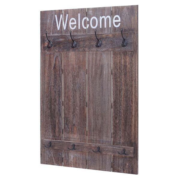 Armoire murale Mendler HWC-C89 Welcome, panneau d'armoire d'armoire, look vintage shabby, 91x60cm, marron, shabby, 61922