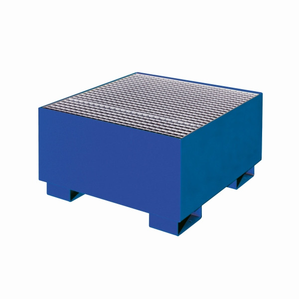 Bac d'égouttage industriel Eichinger à parois droites, avec grille 1 x baril, bleu gentiane, 30120500000097