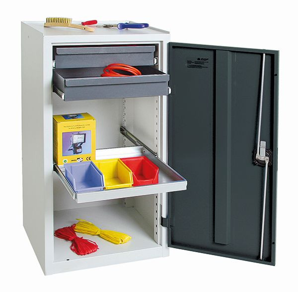 armoire à outils et matériel série 3000, 7035/7016, 2 tiroirs 100 mm, 1 étagère, 3001271