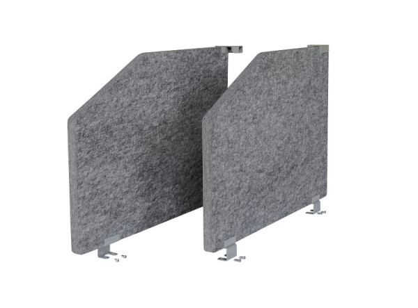 Hammerbacher lot de 2 panneaux latéraux avec support 73, 5x50, gris chiné, couleur : gris chiné, aspect feutre, VARS2/5
