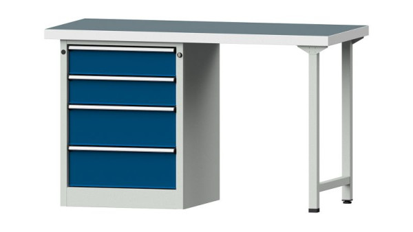 Établis ANKE Établi combiné, modèle 816 V, 1500 x 700 x 900 mm, RAL 7035/5010, UBP 50 mm, 415.011