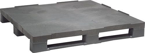Palette universelle DENIOS, en PE-RE, 1000 x 1200 x 160 mm, 3 semelles, avec rebord, lot de 5, 312654