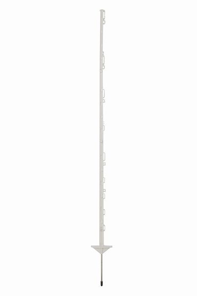 Poteau plastique Pulsara 1,55 m blanc, double marche, lot de 10, 019601