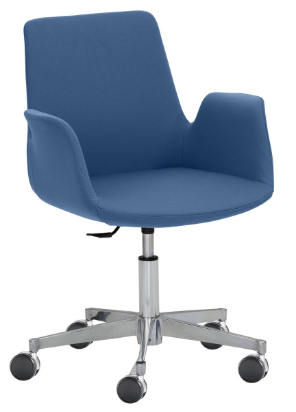 Fauteuil Mayer Sitzmöbel , avec piètement en aluminium (ø 61 cm), bleu, 2010_01_30612