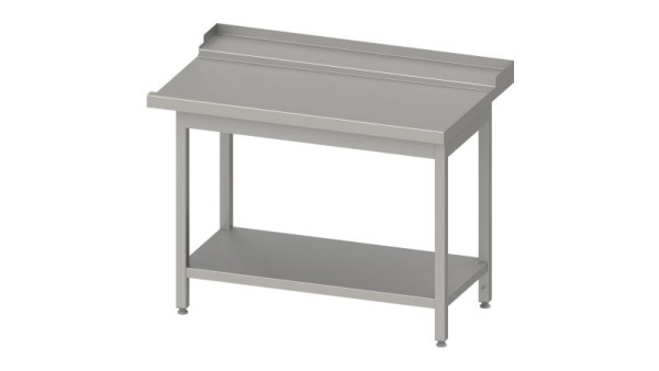 Table de vidange en acier inoxydable Stalgast, guide panier avec pente, avec base 800x750x880mm, montage côté droit, avec dosseret, soudée, VAL08711RA