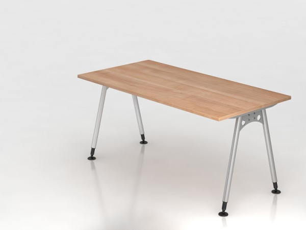 Bureau Hammerbacher pied A 160x80cm, noyer, forme rectangulaire, VAS16/N/S