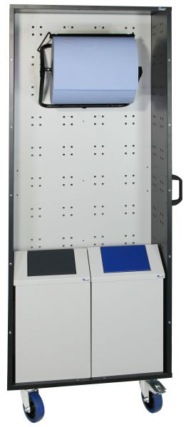 armoire mobile à panneaux perforés Blunt SmartCenter, utilisable des deux côtés, équipement 1, 670-300-0-1-100
