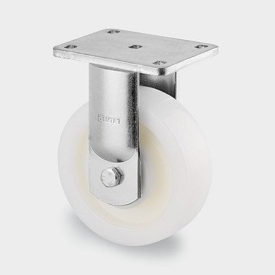Roulette fixe TENTE-ROLLEN, roue Ø 100 mm, capacité de charge 600 kg, hauteur de construction 145 mm, D 75 Shore, 9688TOP100P63
