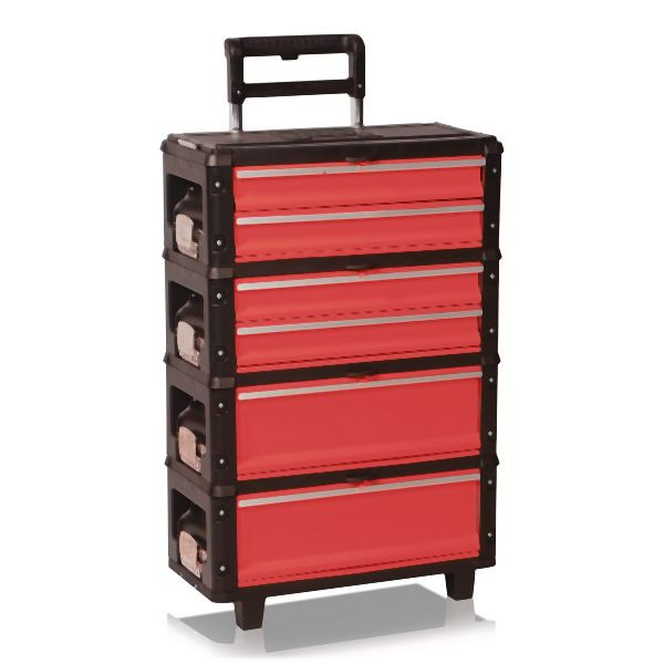 Chariot à outils Metra, 4 compartiments 1.1.2.2 rouge, 10732