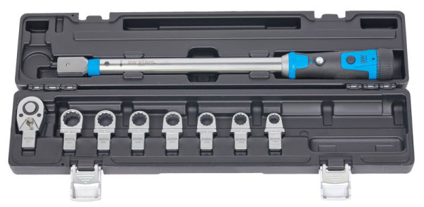 Clé dynamométrique professionnelle en acier SW avec outils enfichables, 40-200 Nm, 9 pièces, 03880L