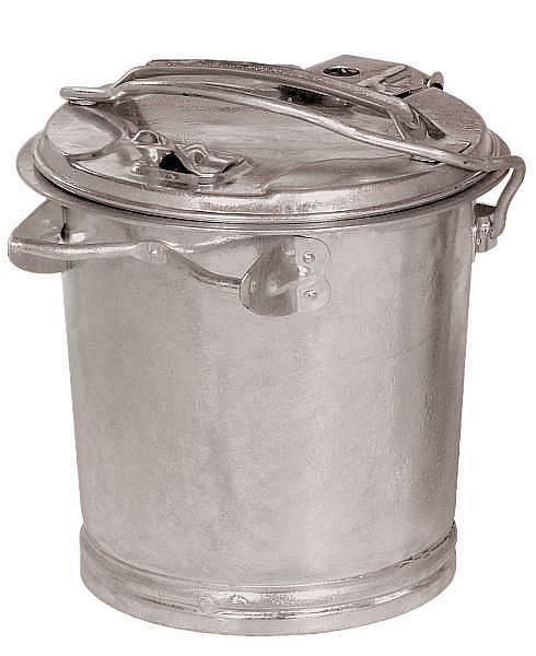 Poubelle système Renner 25 L, avec support de verrouillage, Ø (haut) 387 mm, Ø (bas) 305 mm, galvanisée à chaud, vidange sans poussière, 2031-00