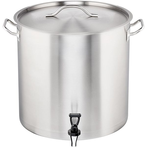 Marmite à pommes de terre Stalgast avec robinet de vidange et couvercle, Ø 400 mm, hauteur 400 mm, 50,3 litres, KG0105400