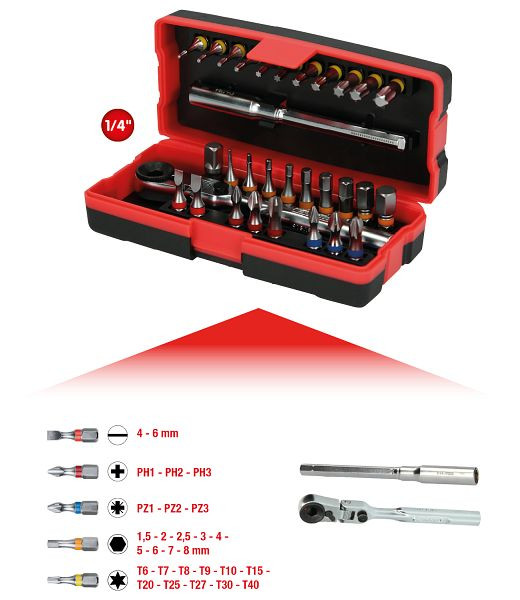KS Tools jeu d'embouts 1/4", 31 pièces, 918.3015