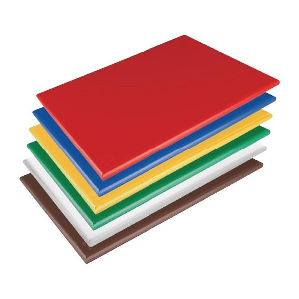 Planche à découper extra épaisse Hygiplas LDPE rouge 600x450x20mm, HC878
