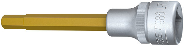Douille tournevis Hazet, carré creux 12,5 mm, profil six pans creux, 7 mm, version longue avec moletage, 986L-7