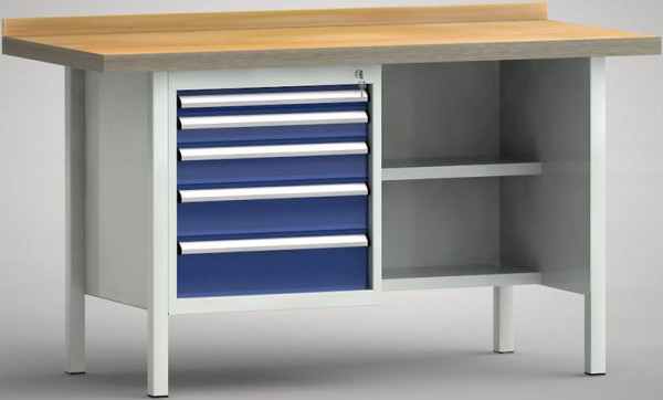 Etabli standard KLW - 1500 x 700 x 840 mm L x P x H, WS138N-1500M40-E7023