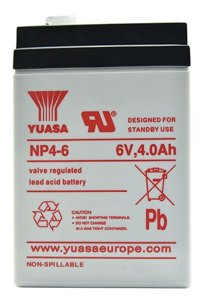 Batterie au plomb Yuasa 6 V, 4,5 Ah pour PL-850, PL-838 LB, 300121