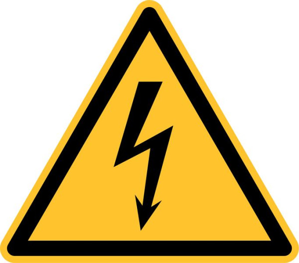 Panneau d'avertissement "Tension électrique" Eichner, longueur de côté 20 cm, plastique, épaisseur 1,0 mm, 9225-12022-020