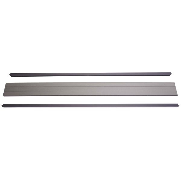 Ensemble d'extrémité Mendler pour brise-vue WPC Sarthe, profil d'extrémité coupe-vent, poteau en aluminium, 180cm, gris, 76258