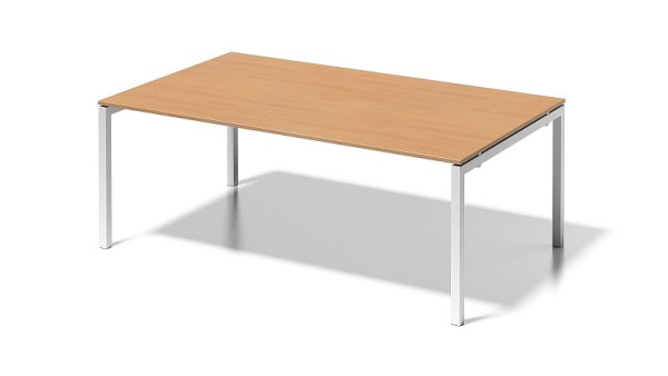 Poste de travail de direction/table de conférence Bisley Cito, structure en U fixe en hauteur 730 mm, H 19 x L 2000 x P 1200 mm, hêtre/blanc signalisation, DUF2012BC396
