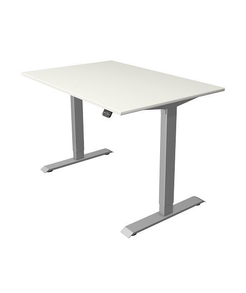 Table compacte Kerkmann L 1200 x P 800 mm, réglable en hauteur électriquement de 740 à 1230 mm, blanc, 10226510