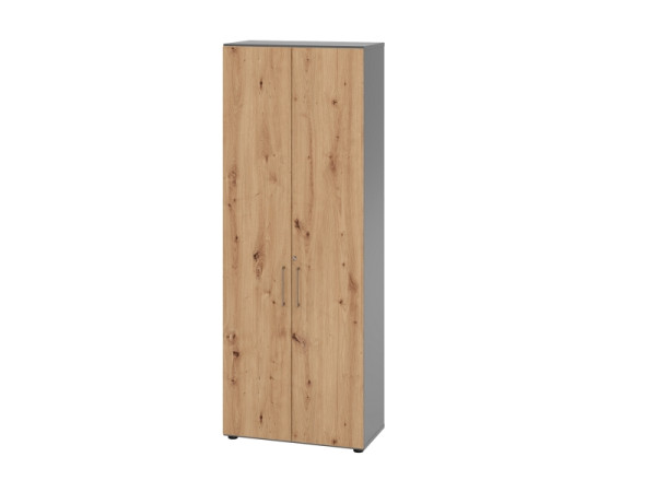 Hammerbacher armoire combinée 6OH 968T6 graphite/chêne noueux, V968T6/G/R/BS