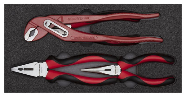 Jeu de pinces rouges GEDORE 2/6 module CT 4 pièces, 3301717