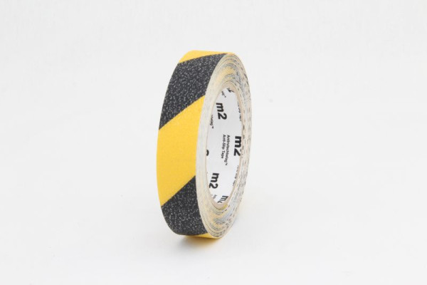 m2 revêtement antidérapant Easy Clean noir/jaune rouleau 25mmx6m, M3WR025060