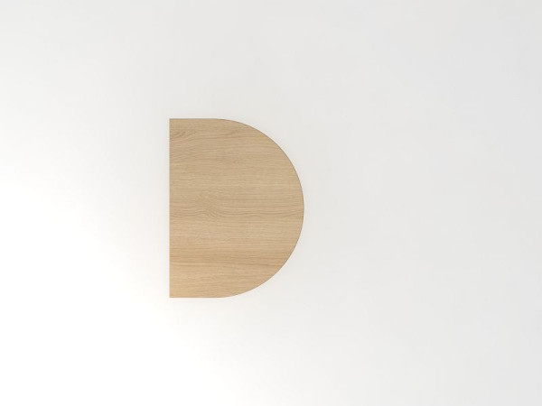 Table d'appoint Hammerbacher avec pied de support 60x80cm chêne, hauteur de travail 68-76 cm, VJA60/E/S