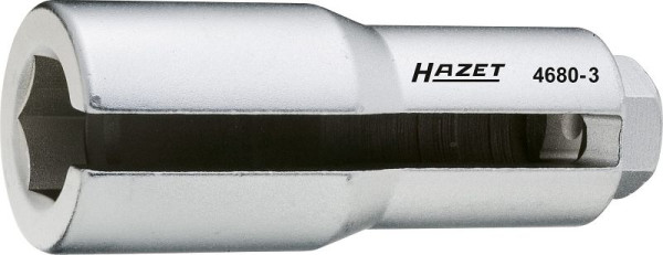 Insert de sonde lambda Hazet, carré, creux 12,5 mm (1/2 pouce), profil hexagonal extérieur, 22 mm, surface : chromée, longueur : 110 mm, 4680-3