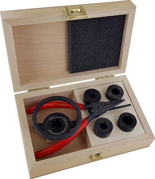 Butée de profondeur Famag pour forets 1622, 1623, 1630, 1663 Ø 10 - 48 mm avec pince à circlips dans un coffret en bois, 1621.200.00