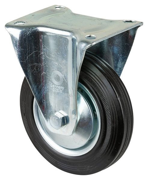 Rouleau de transport BS rollers, rouleau fixe, largeur de roue 40 mm, roue Ø 160 mm, capacité de charge 135 kg, jante en acier, roulement à rouleaux, plaque, pack : 2 pièces, L410.B55.161