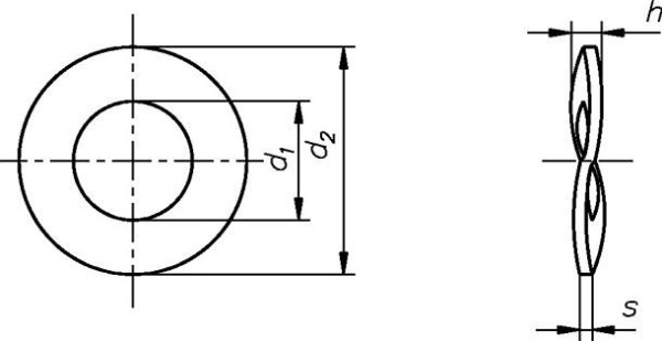 Rondelles élastiques Dresselhaus forme B A1, DIN 137, dimensions: M5, VE: 1000 pièces, 0331600000500000000001