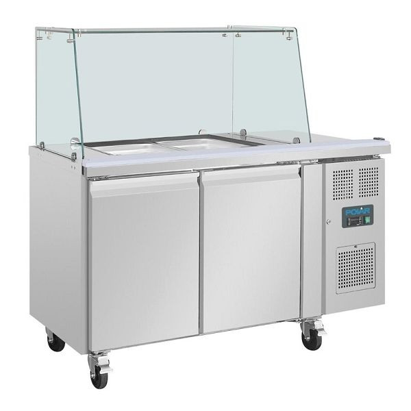 Réfrigérateur de comptoir à saladette à deux portes Polar série U Polar avec protection, UA017