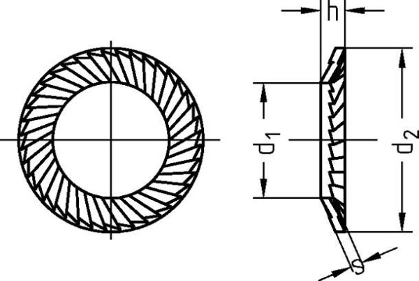 Rondelles de blocage Dresselhaus forme VS, galvanisées mécaniquement, dimensions: M5, VE: 1000 pièces, 0218704100500000000001
