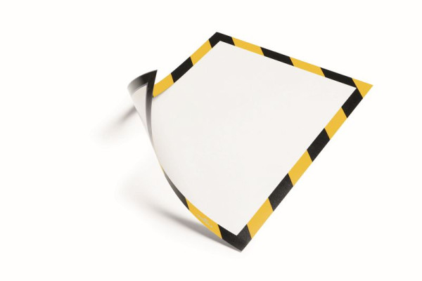 DURABLE Duraframe Magnetic Security A4, jaune/noir, paquet de 5, 4945130