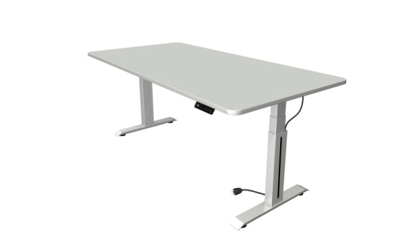 Table assis/debout Kerkmann L 2000 x P 1000 mm, réglable en hauteur électriquement de 640 à 1290 mm, gris clair, 10010911