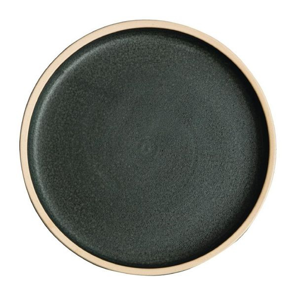 OLYMPIA assiette plate ronde en toile vert foncé 18cm, UV: 6 pièces, FA321