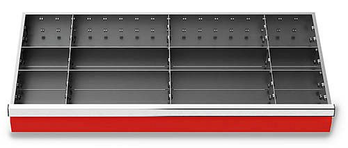 Bedrunka+Hirth inserts de tiroir T500 R 36-16, pour hauteur de panneau 100 mm, 11 pièces, 198-142-100
