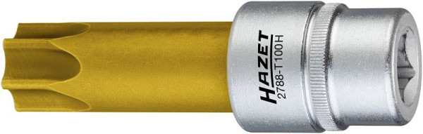 Embout de tournevis TORX® de réglage d'arbre à cames Hazet, avec alésage, carré creux 12,5 mm, profil TORX® inviolable, 2788-T100H