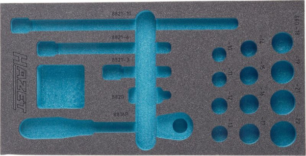 Insert en mousse souple Hazet à 2 composants, pour 163-181/17, 880/17, dimensions / longueur : 342 mm x 172 mm, 163-181L