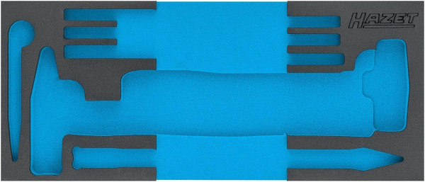 Insert en mousse souple Hazet à 2 composants, pour 163-523/11 Dimensions / longueur : 392 mm x 172 mm Taille du système d'organisation : 1/3+ (172 x 392 mm), 163-523L