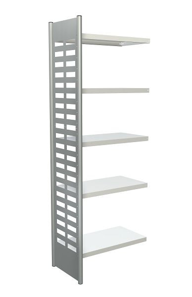 Étagère design Kerkmann M2, L 750 x P 400 x H 2200 mm, aluminium argent/gris clair, 51583411
