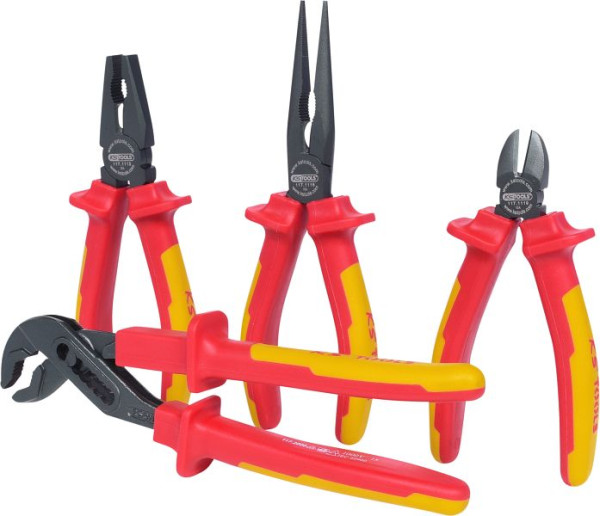 KS Tools Jeu de pinces ERGOTORQUE VDE, 4 pièces, variante 1, 117.1100