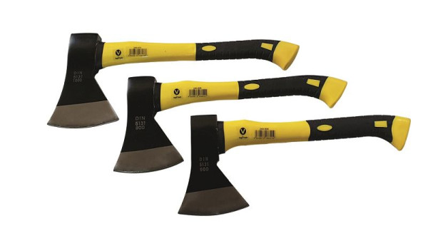 VaGo-Tools hache hachette hache à fendre hache en bois 600 800 1000 g avec manche en fibre de verre 3 pièces, 240-906/908/910_fv