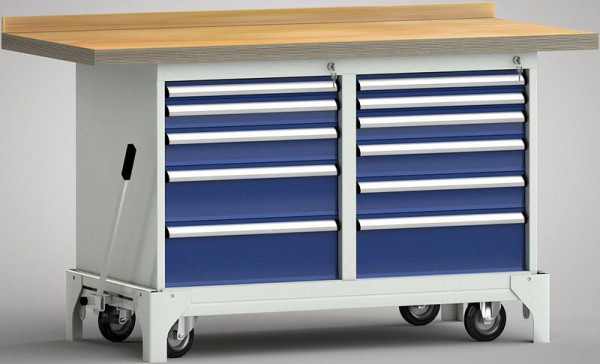 Etabli professionnel mobile KLW - 1500 x 700 x 866 mm L x l x H, WS782N-1500M40-E7030