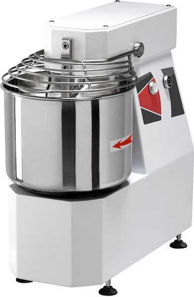 Pétrin à pâte GMG 10 L / 7 kg 230V, tête et cuve fixes, comprenant spirale, couvercle, diviseuse de pâte et cuve en acier inoxydable, TKI-1007M-SN